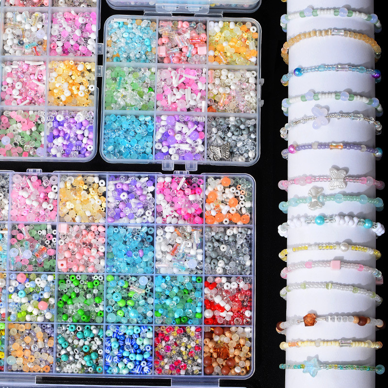 ชุดร้อยลูกปัด ชุด ร้อย ลูกปัด diy ประดับด้วยลูกปัดมือ และ อุปกรณ์ ครบ ชุด ร้อยลูกปัดเด็ก diy ของเล่น