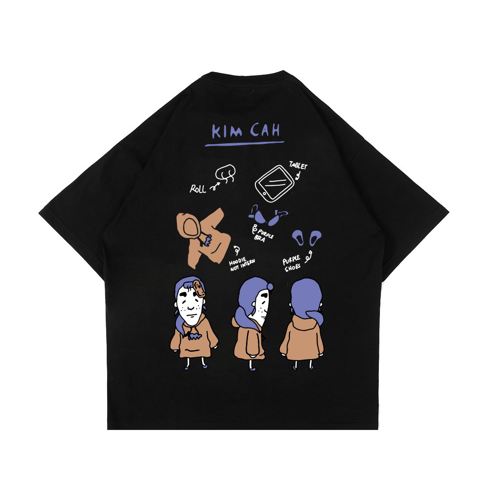 PEANUT STAIN - Kim Cah Guideline เสื้อยืดโอเวอร์ไซส์สีดํา