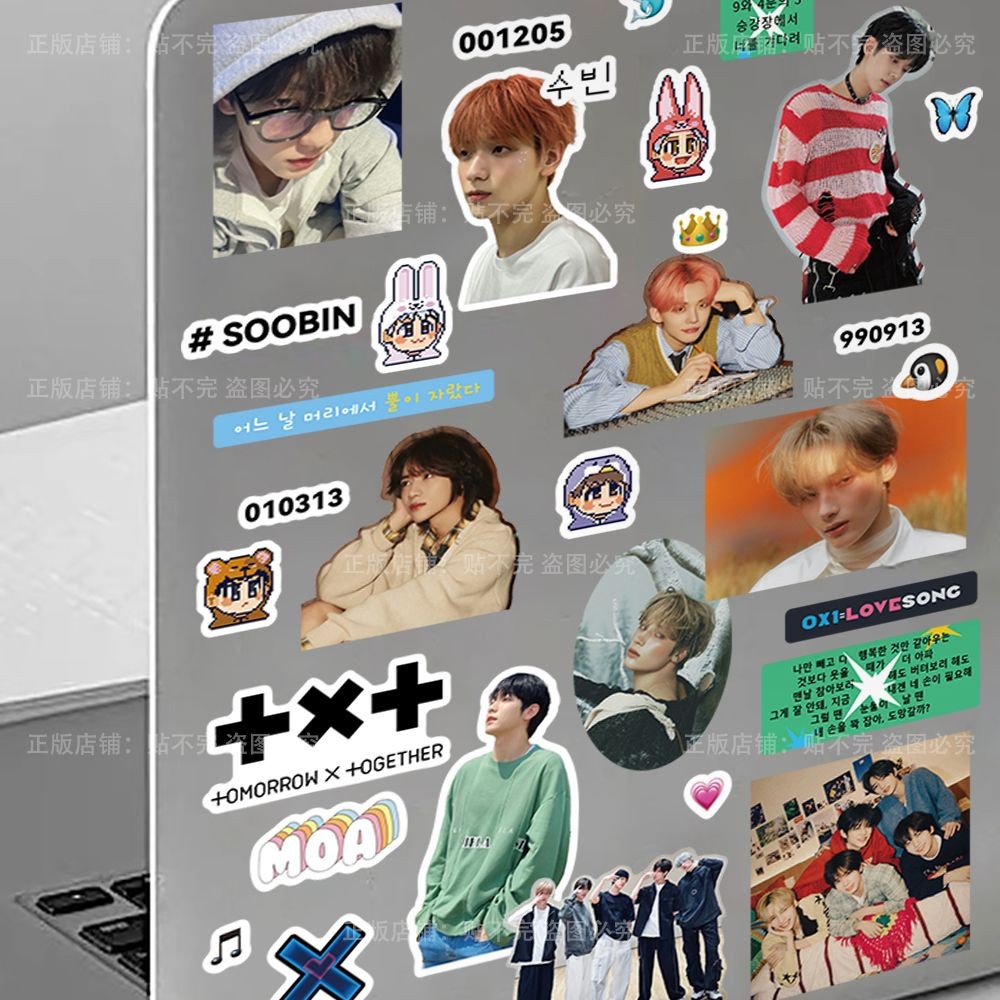 Spot 发ikes ใหม่เกาหลีสไตล์ชาย TXT贴纸 card Goo card Glass Glass Glass ใหม่ผู้ชายกลุ่ม TXT สติกเกอร์การ