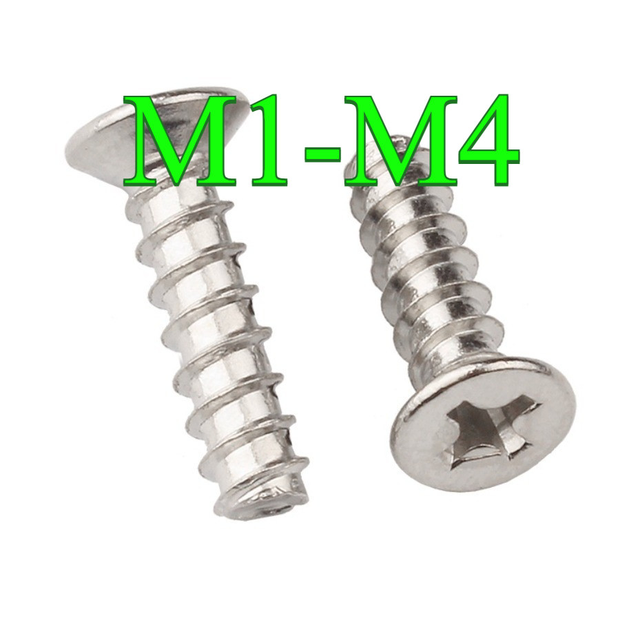 (((Nickel-Plated) KB Cross Countersunk Head Flat Tail Self-Tipping M1-M4 (PW-LS-TH)