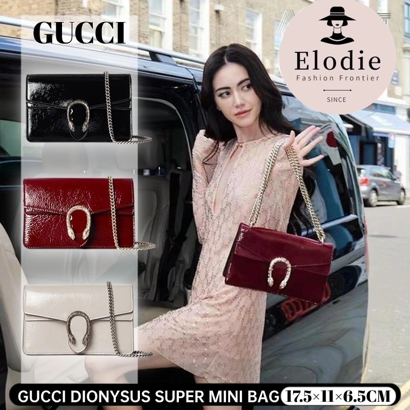 กุชชี่ Gucci DIONYSUS SUPER MINI BAGกระเป๋าโซ่สุภาพสตรีใหม่ GG Bacchus crossbody bag 795368