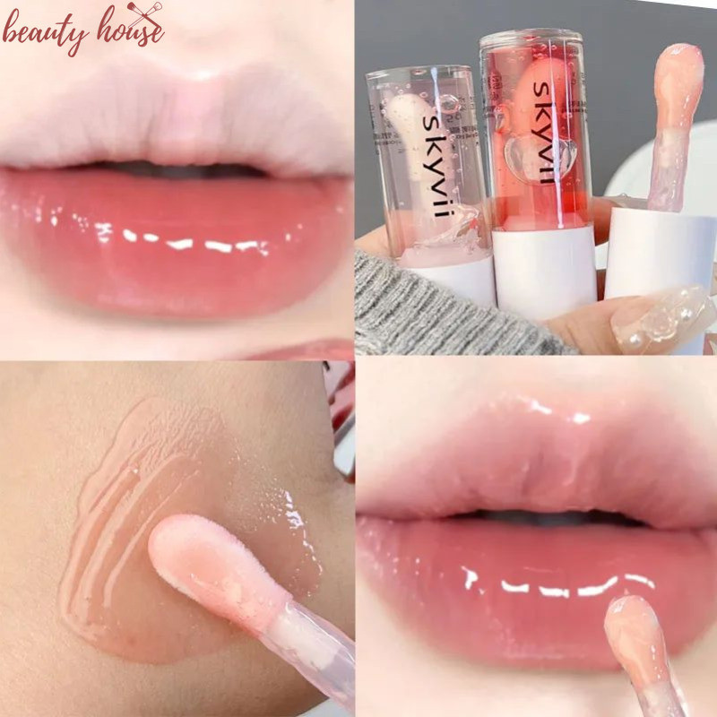 Jelly Crystal Lip Oil - Fade Lip Lines - Lip Makeup Cosmetic - Long Lasting Moisturizing - เซ็กซี่ Non-Sticky Cup Liquid ลิปสติก - ลิปกลอสกระจกใส
