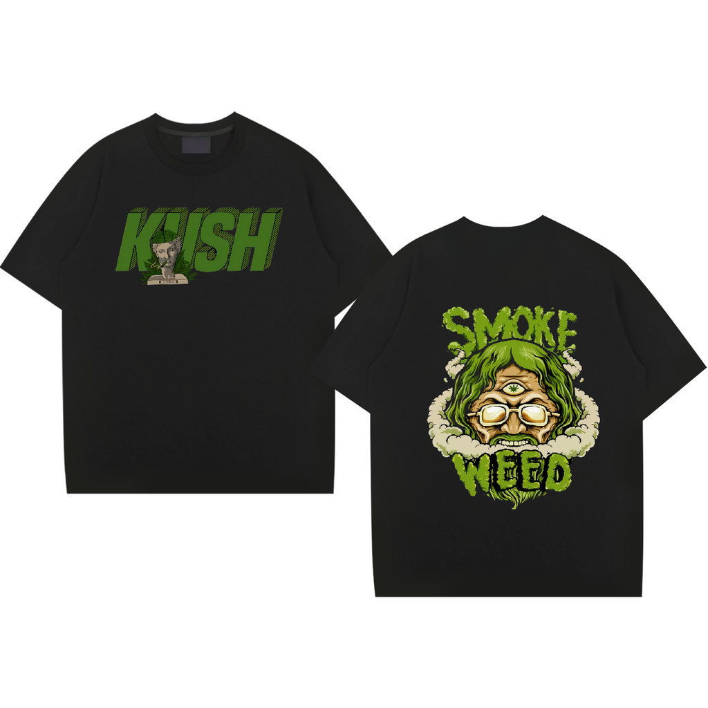 KUSHชาวอเมริกัน ไฮสตรีท ย้อน ยุค รูป สมัย แขนสั้น เสื้อยืด