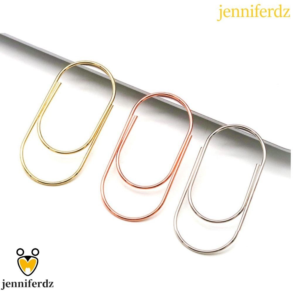 Jenniferdz คลิปหนีบกระดาษ ขนาดใหญ่ 50 มม. ทนทาน สีโรสโกลด์ สําหรับนักเรียน 10 ชิ้น