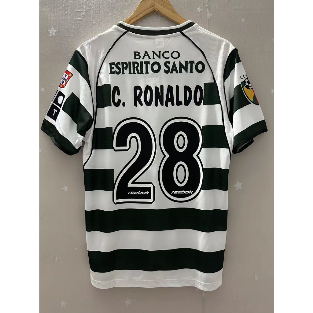 01-02-03 S-CP C.RONALDO เสื้อยืดที่กําหนดเอง Home Retro Football Jersey คุณภาพสูง