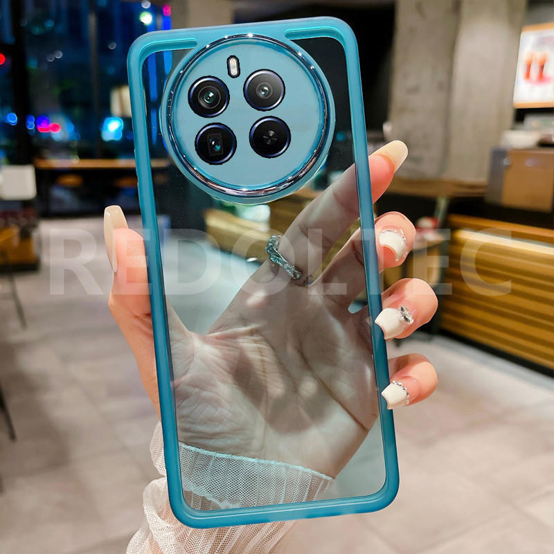 กรณีrealme 12 Pro + 12 + 12x 5Gป้องกันกล้องบางโปร่งใสกันกระแทกซิลิโคนอ่อนเคสโทรศัพท์พร้อมเลนส์เต็มฝาครอบป้องกันสําหรับRealme 12 Pro Plus Realme12x Realme12 +