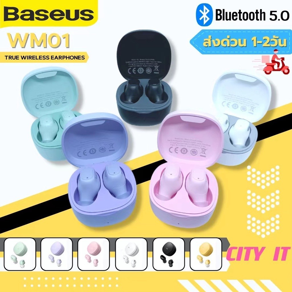 หูฟังเล่นเกมส์ baseus wm01 หูฟัง tws บลูทูธ 5.0 ไร้สาย สําหรับเล่นเกม
