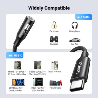 Ugreen USB Type C to 3.5mm Audio DAC Headphone jack 3.5mm AUX Adapter