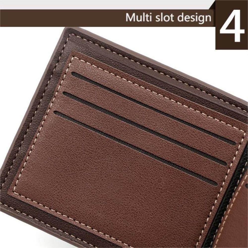 Uumir กระเป๋าสตางค์ใบสั้น, พร้อม Hasp Multi Slot Mashed Wallet, Fashion Large Capacity PU Leather Coin Purse Men ราคา ถูกที่สุด ดีลบีเคเค แกลเลอรีภาพที่ 8