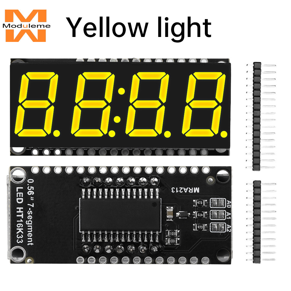0.56 นิ้ว 4-bit 7 Segment Display โมดูลนาฬิกา HT16K33 Driver สีเขียวสีแดงสีขาวสีเหลืองสีฟ้าจอแสดงผล