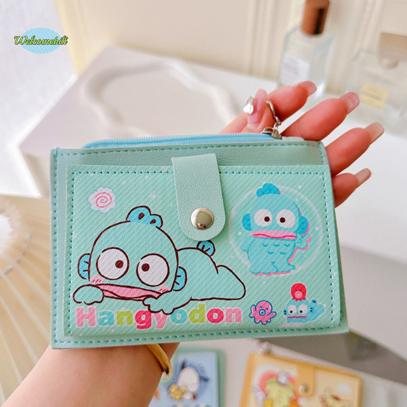 [ยินดีต้อนรับ] การ์ตูนน่ารัก Sanrio Hello Kitty Kuromi al ผู้ถือบัตรกระเป๋าเหรียญ Kawaii Cinnamoroll กระเป๋าสตางค์นักเรียนของขวัญใหม่