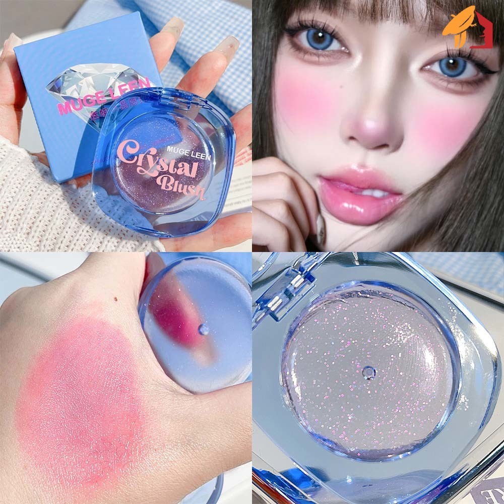 บลัชออนปัดแก้มคริสตัลใส - Round Silky Waterproof Color Changing Rouge - ลิปสติกแต่งหน้าริมฝีปากอเนกประสงค์