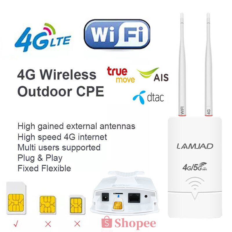 เราเตอร์พร้อมซิมการ์ดรองรับทุกเครือข่าย Wireless WiFi Repeater Extender Router AP Access Point ไม่จำเป็นต้องติดตั้ง