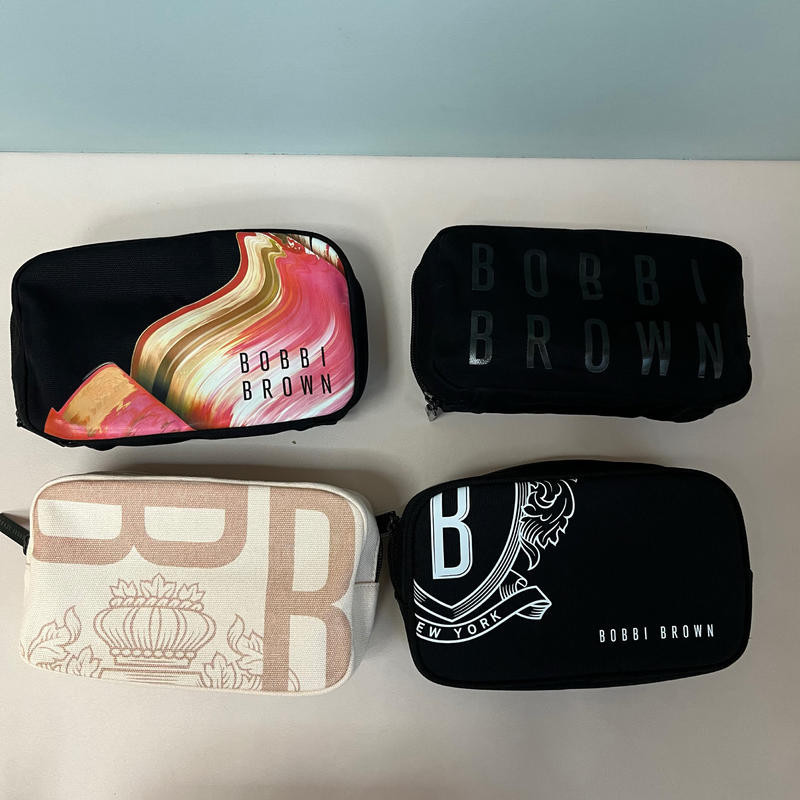 Bobbi Brown Canvas Makeup Bag Black Orange Large Capacity Portable Toilet Bag