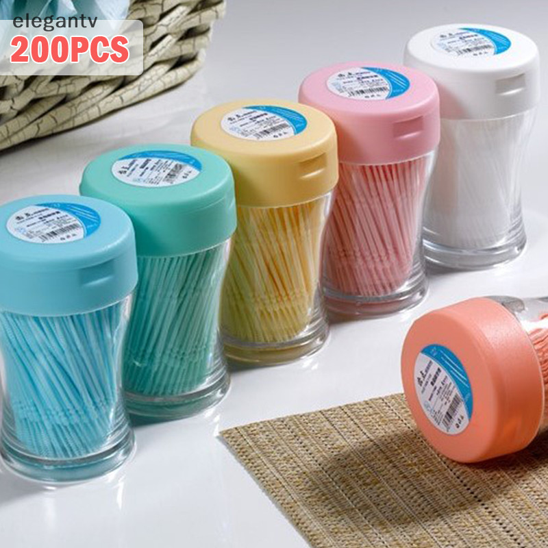 Egn 200 ชิ้น/เซ็ตพลาสติกอ่อน Double- Brushed ไม้จิ้มฟัน Oral Care แปรงสีฟัน N