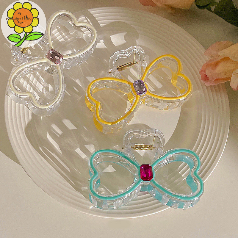 Sunshop ขนาดใหญ่ Bow Jelly Hair Claw Hairpin ผู้หญิงสาวแฟชั่นเกาหลี Sweet Shark คว้าคลิปผม Headwear อุปกรณ์เสริมผม TH