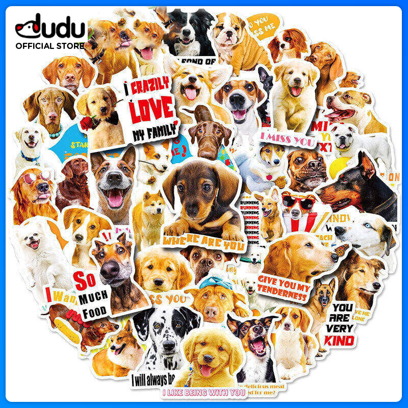 Dudu Random one Pet Dog Gift Toy Decorative with Cute Animal Stickers 1pc Random Style