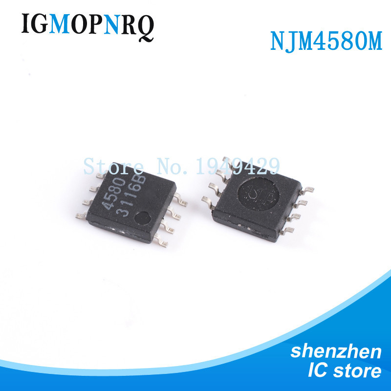 10 ชิ้น/ล็อต NJM4580M SOP8 NJM4580 4580M เครื่องขยายเสียง Dual ใหม่