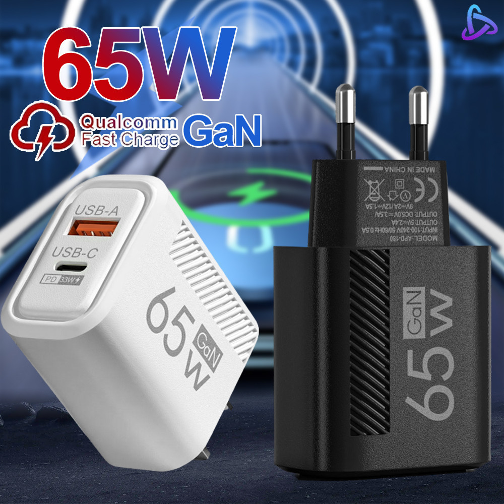 Eu/us Standard 65W สมาร์ทโฟนแท็บเล็ตอะแดปเตอร์ชาร์จเร็ว - Creative 2-In-1 Multifunctional PD USB พอร์ตคู่เครื่องชาร์จโทรศัพท์