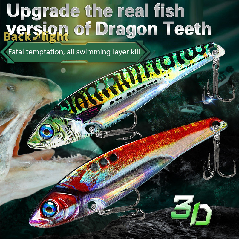 [Backlight] 5/7/12/17/20g 3D EyesMetal Vib Blade Lure Sinking Vibration Baits ประดิษฐ์ Vibe สําหรับ Bass Pike Perch ตกปลา 6 สี [ใหม่]