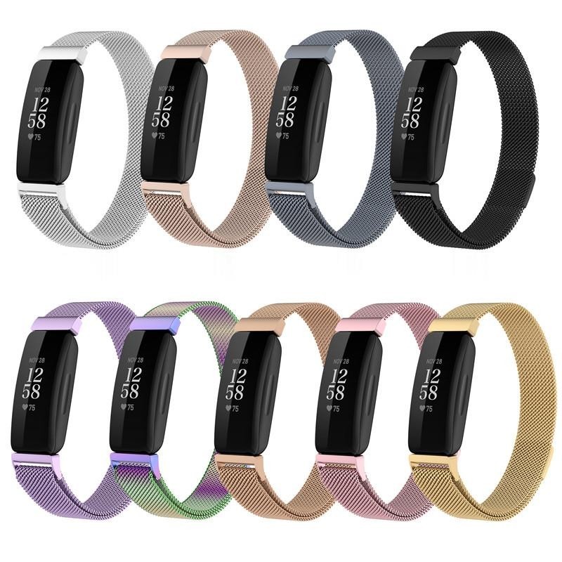 สายโลหะสแตนเลสสําหรับเด็ก Fitbit inspire 2 3 Band สายรัดข้อมือเปลี่ยนห่วงแม่เหล็กสําหรับ Fitbit ACE 3 สร้อยข้อมือสมาร์ท