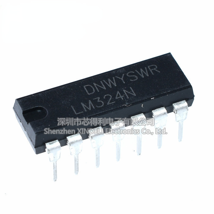 Lm324 LM324 LM324N เครื่องขยายเสียงการทํางานสี่ช่องชิป IC DIP-14 In-Line 14 Pins ยี่ห้อใหม่คลังสินค้