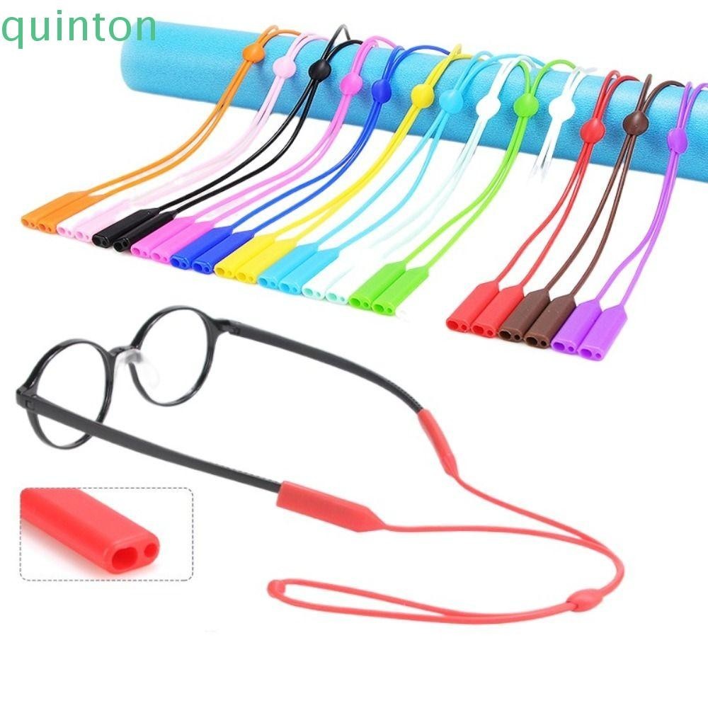 Quiton ซิลิโคนแว่นตา Lanyard ที่ไม่ซ้ํากันปรับ Anti-lost Hold สายรัดสําหรับเด็กอ่านหนังสือแว่นตากีฬาเชือกแว่นตาสายไฟผู้ถือ