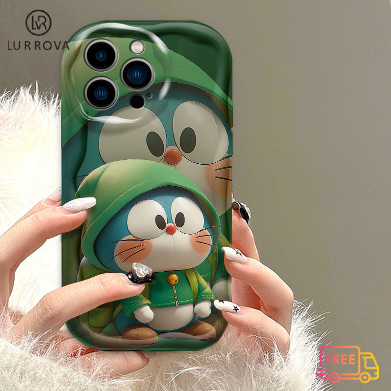 เคสโทรศัพท์ realme C61 Note 60 C65 C63 C67 C55 C53 C21Y C31 C51 C30 C35 Note 50 realme 10 realme 50A realme C15 C25 5S 5I C2 narzo PRIME หมวกสีเขียวแมวสีน้ำเงินกันกระแทกเคสโทรศัพท์ TPU