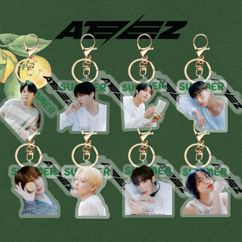 Kpop ATEEZ อัลบั้มใหม่ใหม่อะคริลิคพวงกุญแจเครื่องประดับจี้