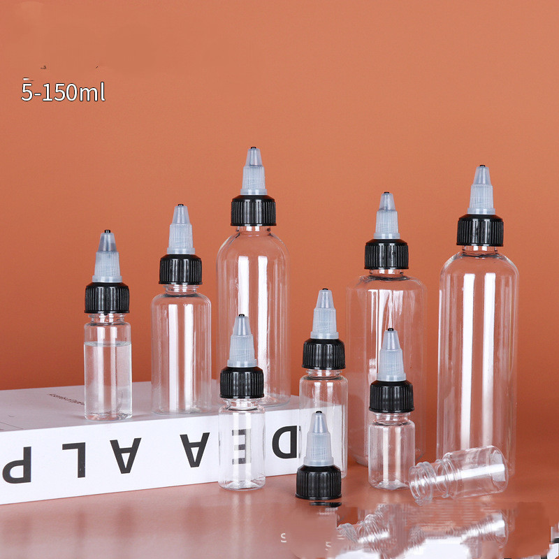 ขวดเจลใสจุด 30ml50ml100ml ขวดชี้พลาสติกขวดเม็ดสีสัตว์เลี้ยงขวดบีบยา