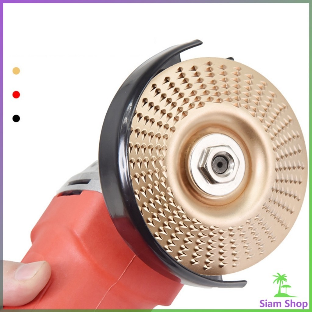 Siam ใบเจียรขัดไม้ ใบขัดไม้ 100 mm ใบเจียร์ไม้แบบแบน ชุบทองเหลือง Wood sanding tool