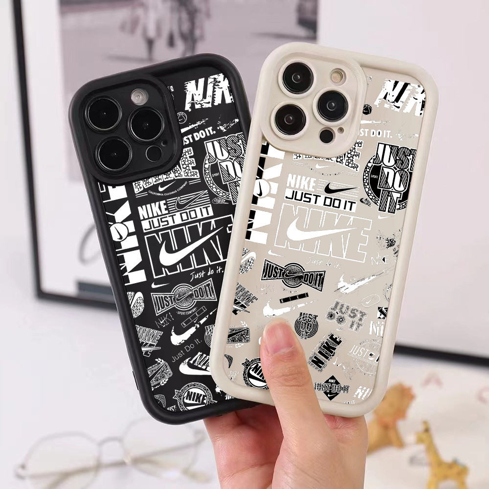 GOOD เคสโทรศัพท์มือถือ ซิลิโคนนิ่ม กันรอยเลนส์กล้อง ไนกี้กราฟฟิตี สําหรับ iPhone7 8 11 12 13 14 15Pro Max X XR#054293