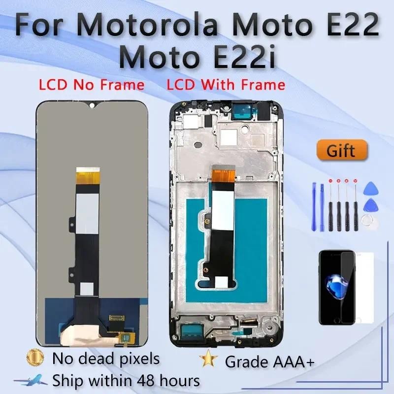 6.5 "OEM LCD สําหรับ Motorola Moto E22 E22i จอแสดงผล Touch Screen Digitizer เปลี่ยนกรอบสําหรับ Motor