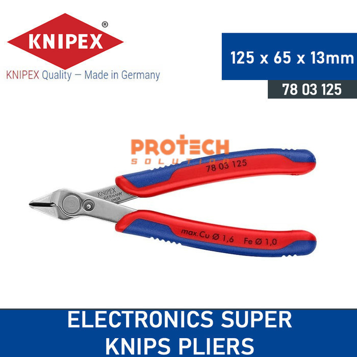 คีมตัดส่วนประกอบ 78 03 125 Knipex Electronic Super Knips