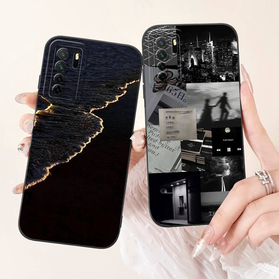 Huawei Nova 7 SE 5G / P40 Lite (5G) CDY-NX9A CDY-NX9B เลนส์ป้องกันกรณีแฟชั่นการพิมพ์ซิลิโคนอ่อนนุ่มเ