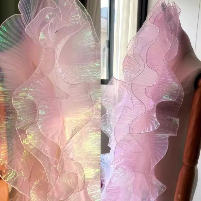 แนะนำ ผ้าม่าน 15 ซม.กว้างGradientสีTulle Organzaจีบลูกไม้ผ้าFringeริบบิ้นRuffle Trimชุดผ้าม่านผ้าหัตถกรรมเย็บDecor ราคาพิเศษ มีเก็บเงินปลายทาง