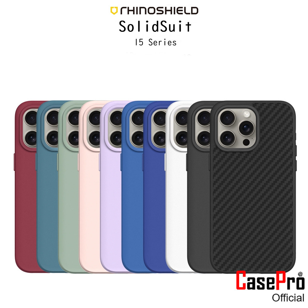 Rhinoshield SolidSuit เคสกันกระแทกผ่านมาตราฐานอเมริกา เคสสำหรับ iPhone15/15Plus/15Pro/15Promax(ของแท้100%)