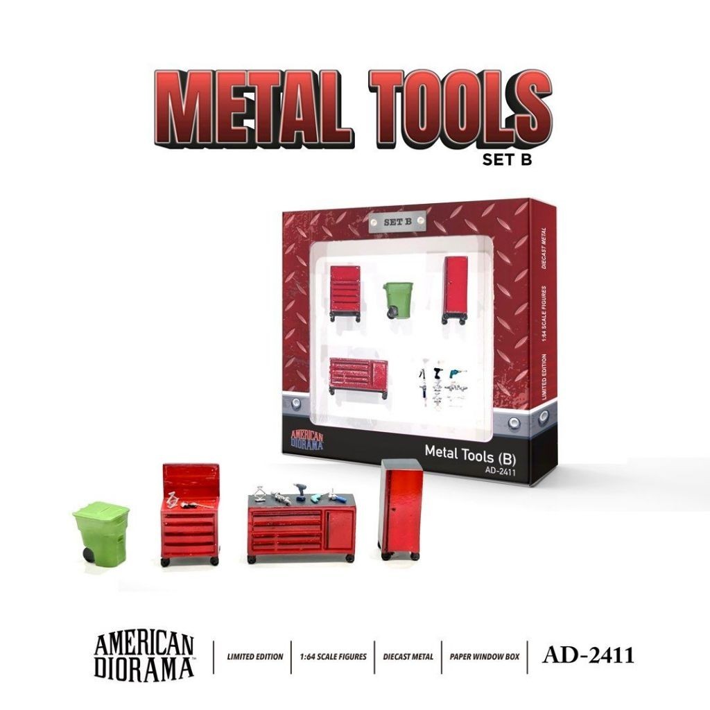 American Diorama 1:64 Figure Set: Metal Tools – Set A  AD-2411