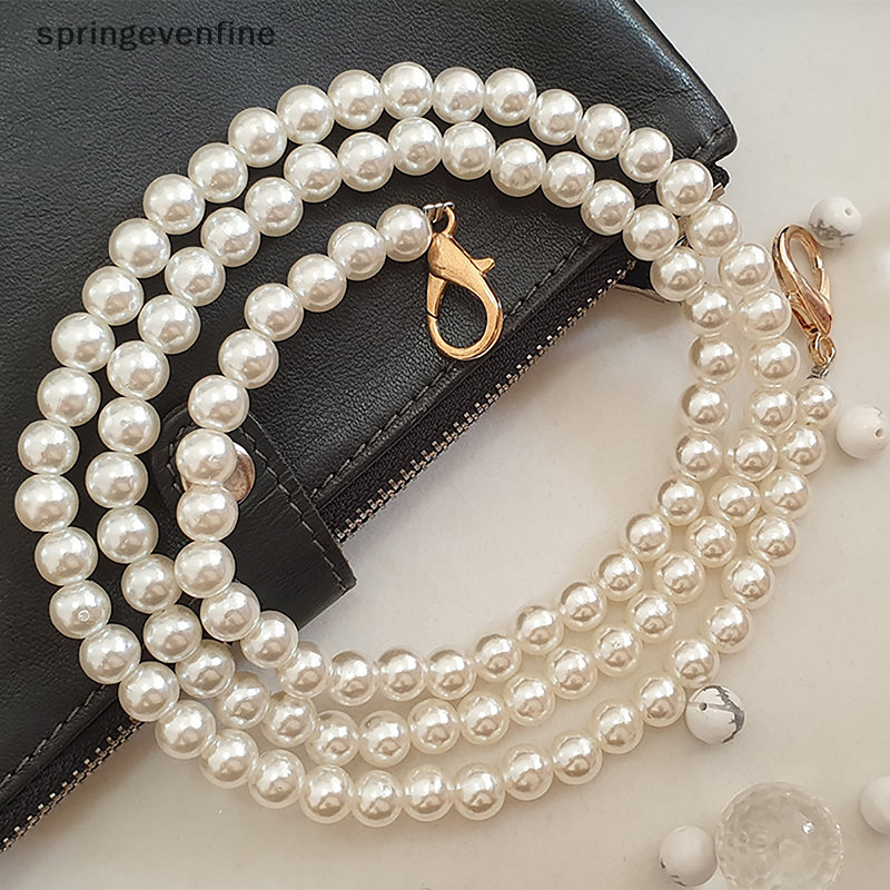Springevenfine ที่ถอดออกได้ Anti-lost Pearl กระเป๋า Universal กระเป๋าถือจับ DIY กระเป๋าเปลี่ยนยาวลูกปัดโซ่กระเป๋าอุปกรณ์เสริม Springevenfine