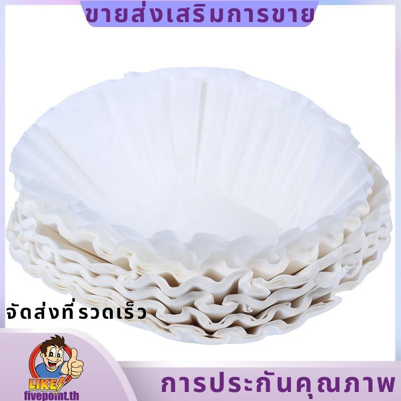 แผ่นกรองกาแฟกระดาษเชิงพาณิชย์ 25 ซม. 500 ชิ้น ทรงตะกร้า สําหรับเครื่องชงกาแฟ (สีขาว).fivepointth