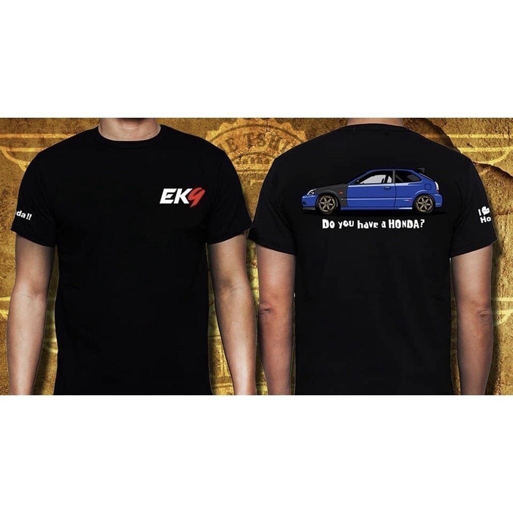 2024 แฟชั่น Honda Civic EK EK9 TYPE R D4 (เสื้อยืดสีดํา)