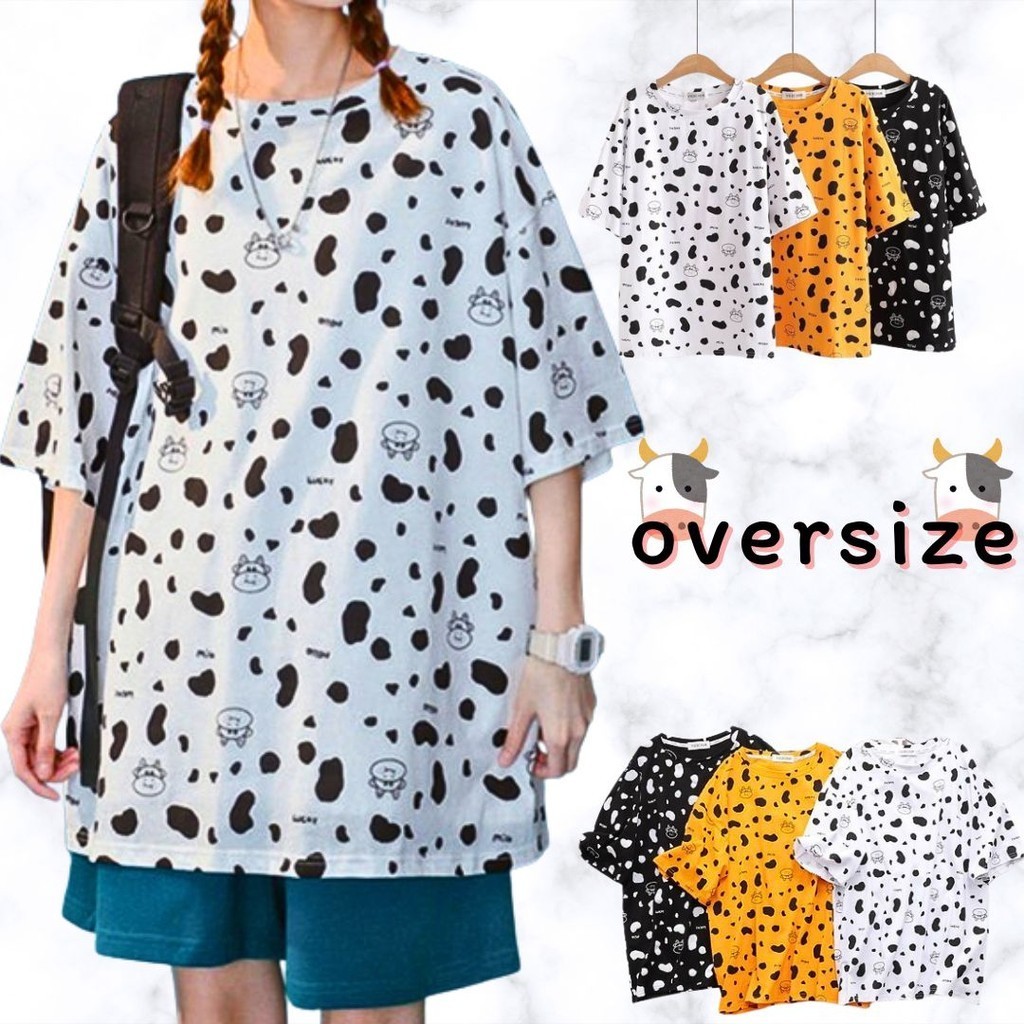 🌟KFC🌟เสื้อยืดทรง oversize ลายวัว ผ้านิ่ม ใส่สบาย พร้อมส่งในไทย #CW02
