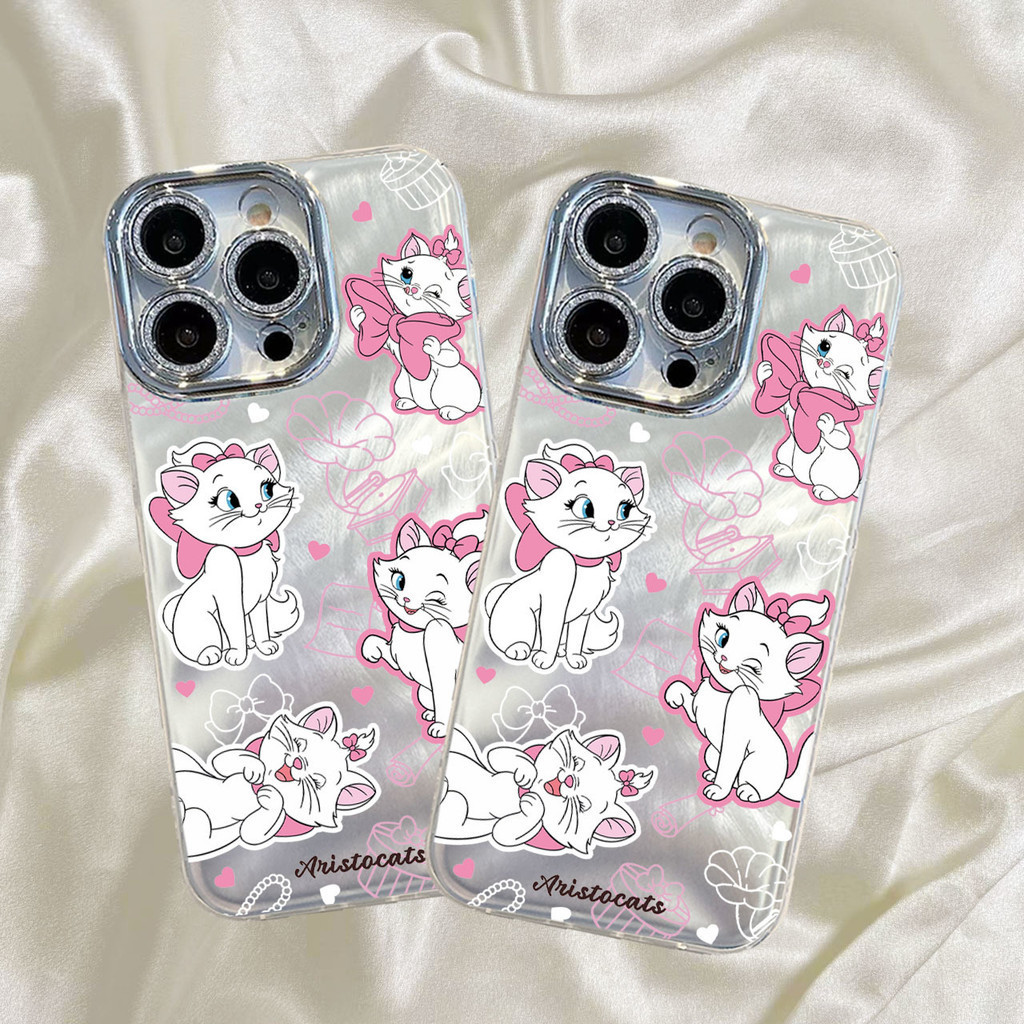 สําหรับเคสโทรศัพท์ iPhone 11 PRO MAX IP12 IP13 IP14plus IP15 IP15PRO MAX Down ขั้นสูงประณีตเลนส์กรอบรูปโบว์ลูกแมวน่ารักเคสโทรศัพท์ทนทานและกันกระแทก