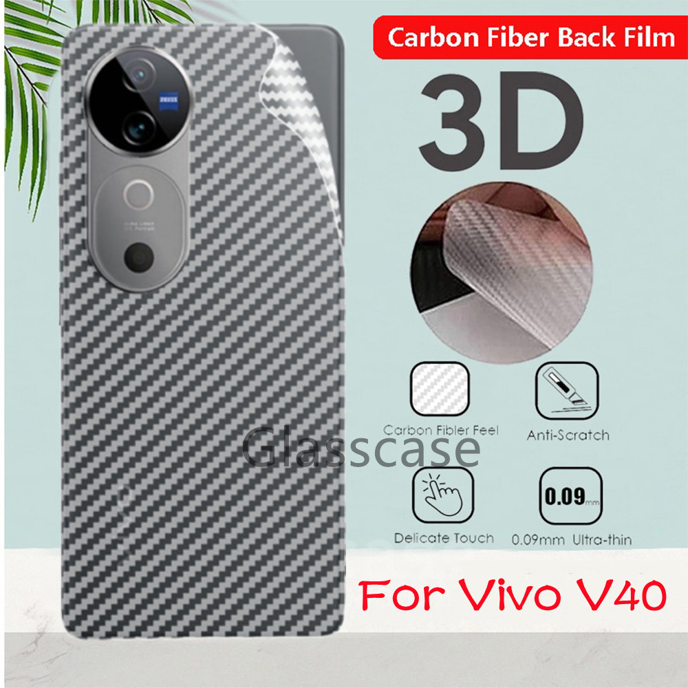 สําหรับvivo V40 lite pro V40pro V40lite VivoV40 VivoV40pro VivoV40lite 5G 2024 3Dคาร์บอนไฟเบอร์Anti Slipป้องกันหน้าจอด้านหลังป้องกันฟิล์มไม่กระจกนิรภัย