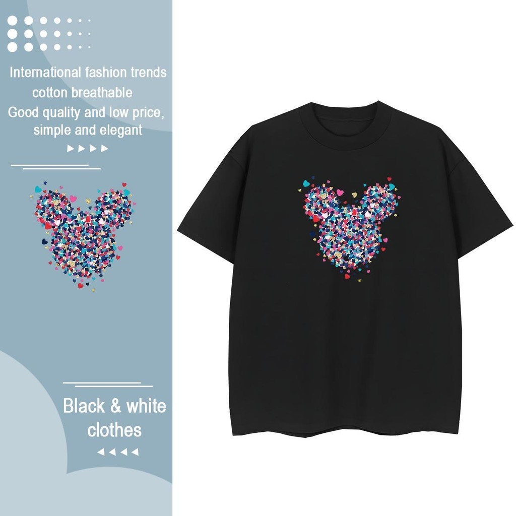 เสื้อด้านบนออกแบบแฟชั่น 180g ผ้าฝ้าย 100% น่ารักขนาดใหญ่พิเศษ 3XL สบาย O คอแขนสั้นสูททุกวัน Tsh