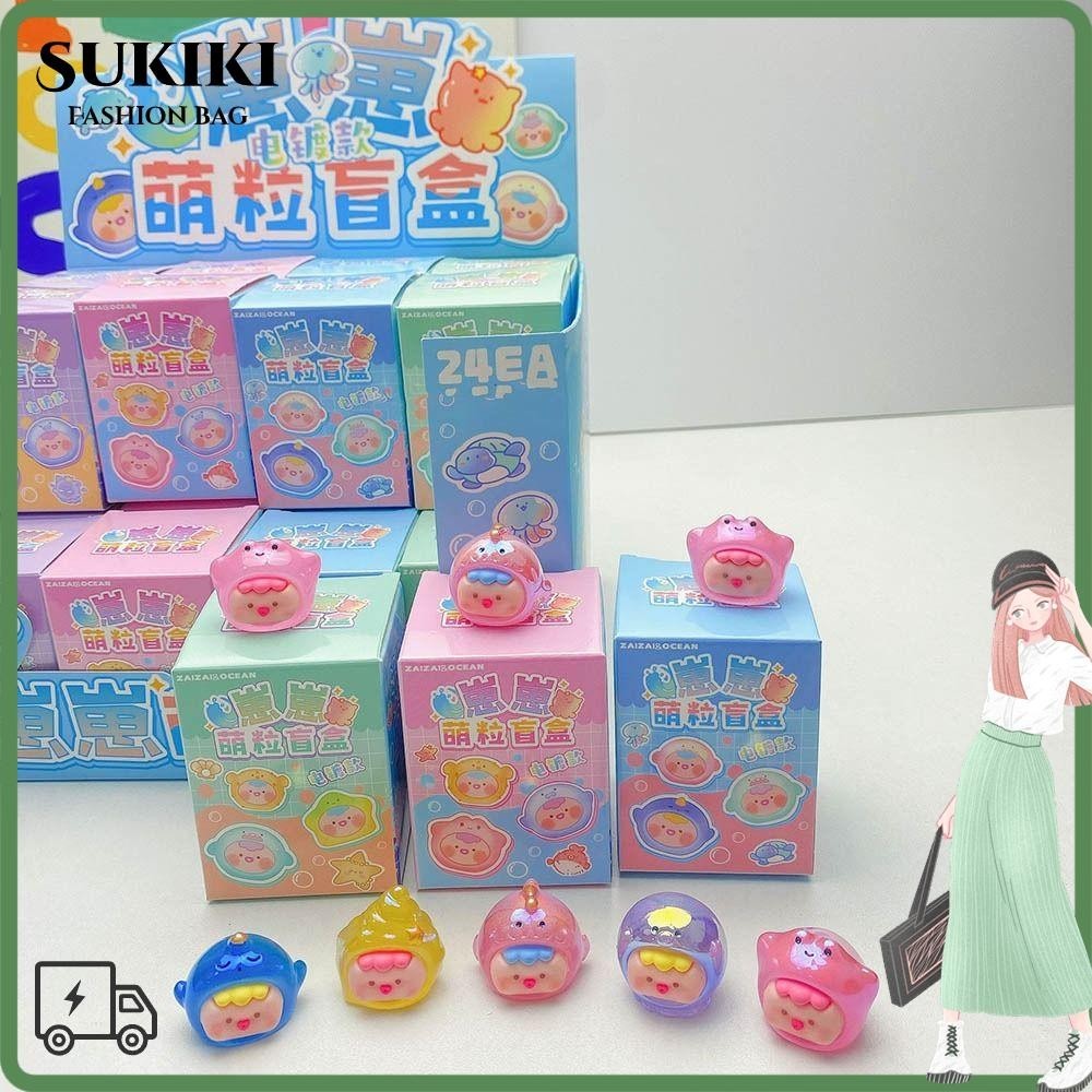 Sukiki 24 กล่อง/เซ็ตกล่อง, Pop Bean Crayon Shin-chan อะนิเมะรูปการ์ตูน, PVC ลึกลับฟองสบู่กล่องของเล่นสําหรับเด็ก