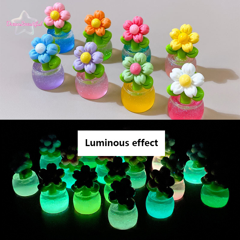 <DBFl> 1 ชิ้นดอกไม้มหัศจรรย์เครื่องประดับ Micro Garden ภูมิทัศน์ตกแต่ง DIY เรซิ่นเรืองแสงของเล่นห้องนั่งเล่นตกแต่งห้องนอนใหม่