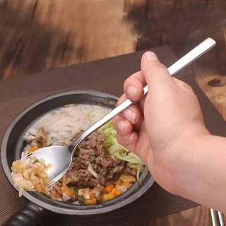 Featured ช้อน&ส้อม-เกาหลี-แสตนเลส ช้อนกลม ช้อนซุป ยาว 21ซม.
