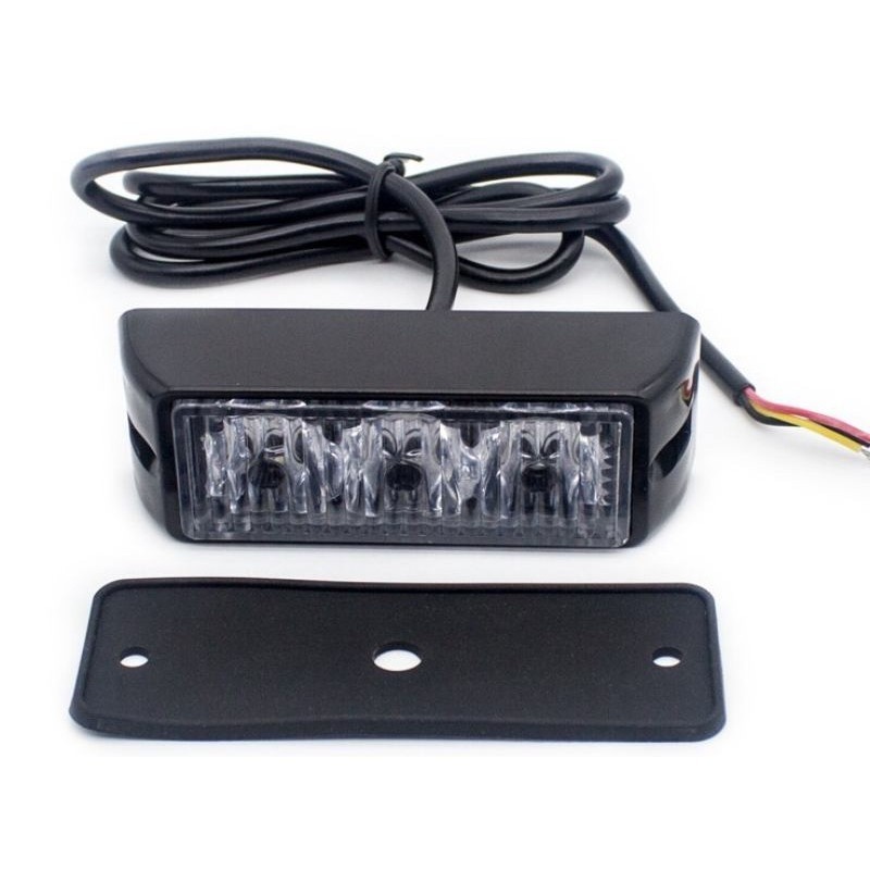 ไฟไซเรน LED 3ดวงไฟฉุกเฉิน (1ชิ้น) 6W แดงเหลืองน้ำเงินมัลติฟังก์ชั่น17ขั้น12V-24V