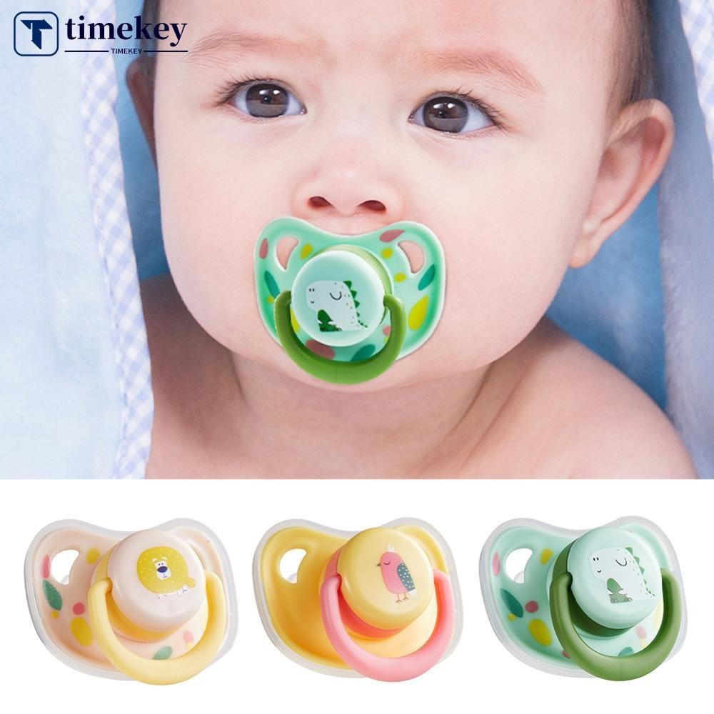 Timekey 1 ชิ้นซิลิโคนเด็ก Pacifier Baby Bites และ Chewable ผลิตภัณฑ์สบายทารกแรกเกิด Flat Pacifier A5J9